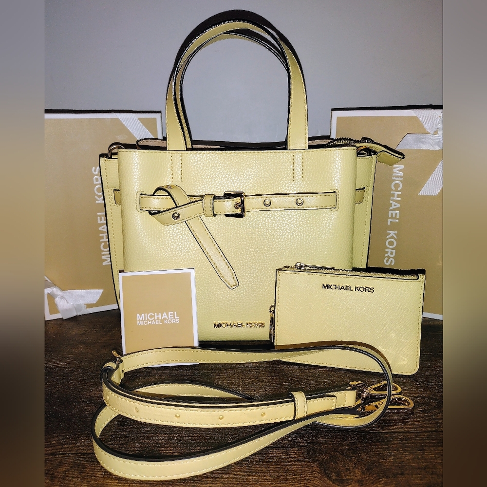 Michael Kors Emilia Satchel Wallet Set Buttercup Yellow